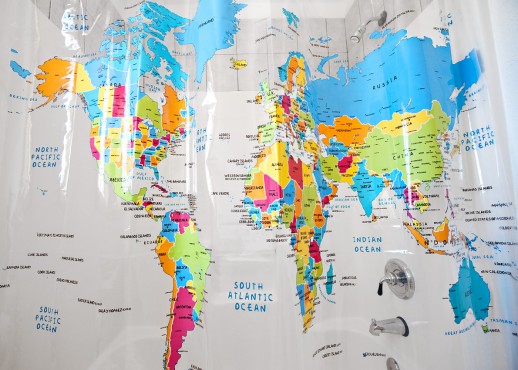 Geography 101 The Good Stuff Guide, World Shower Curtain Target